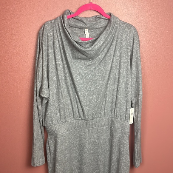 NWT Anthropologie Daily Practice draped cowl neck gray midi dress size XL - Picture 5 of 10